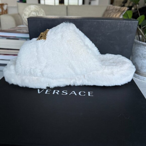 VERSACE‎ Medusa Men\'s Faux White Slippers, sizes 43 main image 8
